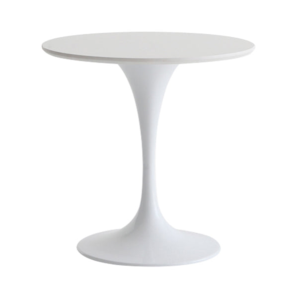 Contemporary Round Shape Sintered Stone Dining Table Kitchen Dining Table with Tulip Base White Without Chairs Clearhalo ' dining_table' 'Dining Tables & Seating' 'Dining Tables' 'furn' 'furn_dining_table' 'Furniture' 'furniture_dining_table' 'Kitchen & Dining Furniture' 'kitchen&dining_furn' 'kitchen' 'kitchen_dining_table' 3704373