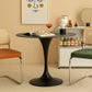 Contemporary Round Shape Sintered Stone Dining Table Kitchen Dining Table with Tulip Base Clearhalo ' dining_table' 'Dining Tables & Seating' 'Dining Tables' 'furn' 'furn_dining_table' 'Furniture' 'furniture_dining_table' 'Kitchen & Dining Furniture' 'kitchen&dining_furn' 'kitchen' 'kitchen_dining_table' 3704375