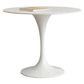Contemporary Round Shape Sintered Stone Dining Table Kitchen Dining Table with Tulip Base White Without Chairs Clearhalo ' dining_table' 'Dining Tables & Seating' 'Dining Tables' 'furn' 'furn_dining_table' 'Furniture' 'furniture_dining_table' 'Kitchen & Dining Furniture' 'kitchen&dining_furn' 'kitchen' 'kitchen_dining_table' 3704376