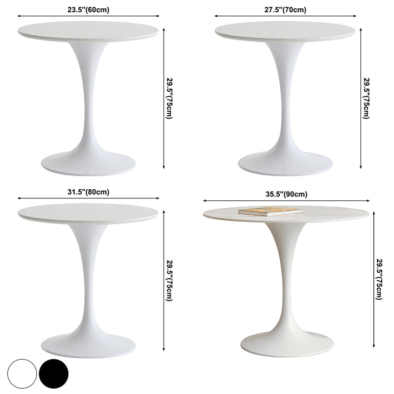 Contemporary Round Shape Sintered Stone Dining Table Kitchen Dining Table with Tulip Base Clearhalo ' dining_table' 'Dining Tables & Seating' 'Dining Tables' 'furn' 'furn_dining_table' 'Furniture' 'furniture_dining_table' 'Kitchen & Dining Furniture' 'kitchen&dining_furn' 'kitchen' 'kitchen_dining_table' 3704381
