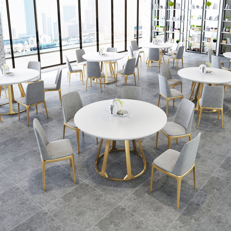 Round Solid Pinewood Brown Tone Dining Table Simplicity Pedestal Table for Dining Room Gold Without Chairs Clearhalo ' dining_table' 'Dining Tables & Seating' 'Dining Tables' 'furn' 'furn_dining_table' 'Furniture' 'furniture_dining_table' 'Kitchen & Dining Furniture' 'kitchen&dining_furn' 'kitchen' 'kitchen_dining_table' 3704388