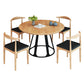 Round Solid Pinewood Brown Tone Dining Table Simplicity Pedestal Table for Dining Room Clearhalo ' dining_table' 'Dining Tables & Seating' 'Dining Tables' 'furn' 'furn_dining_table' 'Furniture' 'furniture_dining_table' 'Kitchen & Dining Furniture' 'kitchen&dining_furn' 'kitchen' 'kitchen_dining_table' 3704391