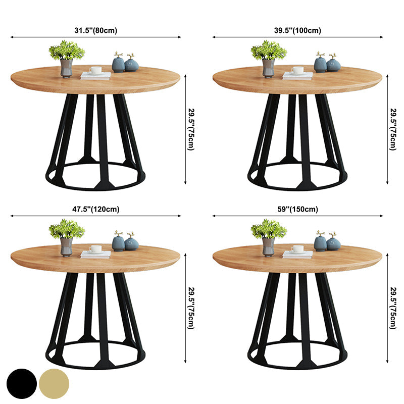 Round Solid Pinewood Brown Tone Dining Table Simplicity Pedestal Table for Dining Room Clearhalo ' dining_table' 'Dining Tables & Seating' 'Dining Tables' 'furn' 'furn_dining_table' 'Furniture' 'furniture_dining_table' 'Kitchen & Dining Furniture' 'kitchen&dining_furn' 'kitchen' 'kitchen_dining_table' 3704394