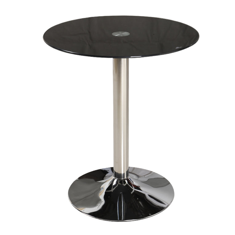 Modern Style Glass Kitchen Dining Room Table Round Table with Tulip Base Black Without Chairs Clearhalo ' dining_table' 'Dining Tables & Seating' 'Dining Tables' 'furn' 'furn_dining_table' 'Furniture' 'furniture_dining_table' 'Kitchen & Dining Furniture' 'kitchen&dining_furn' 'kitchen' 'kitchen_dining_table' 3704400
