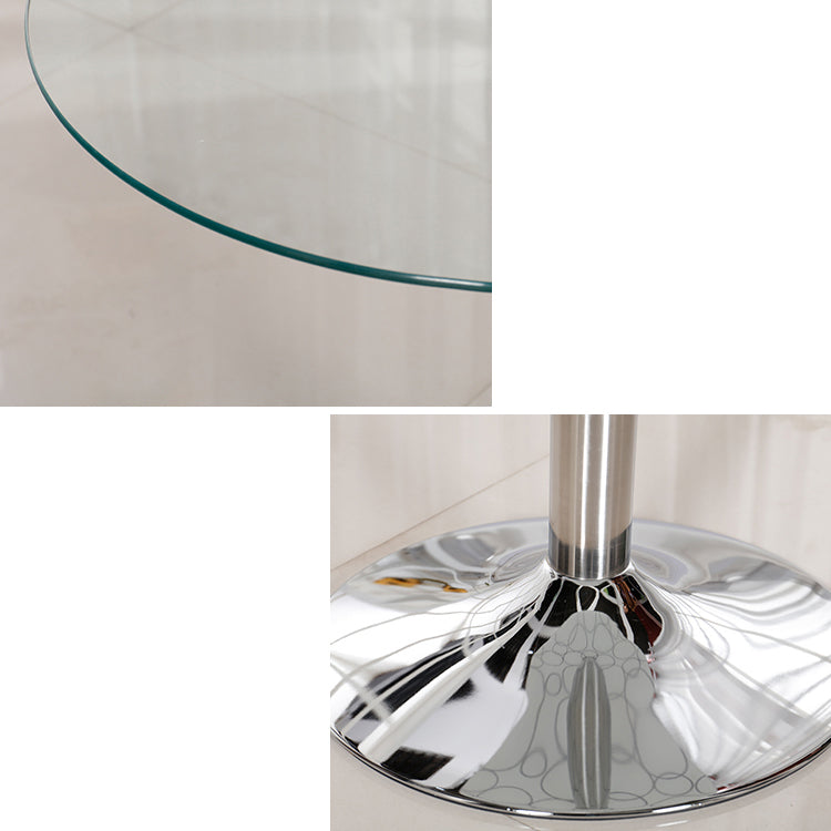 Modern Style Glass Kitchen Dining Room Table Round Table with Tulip Base Clearhalo ' dining_table' 'Dining Tables & Seating' 'Dining Tables' 'furn' 'furn_dining_table' 'Furniture' 'furniture_dining_table' 'Kitchen & Dining Furniture' 'kitchen&dining_furn' 'kitchen' 'kitchen_dining_table' 3704401