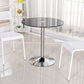 Modern Style Glass Kitchen Dining Room Table Round Table with Tulip Base Clearhalo ' dining_table' 'Dining Tables & Seating' 'Dining Tables' 'furn' 'furn_dining_table' 'Furniture' 'furniture_dining_table' 'Kitchen & Dining Furniture' 'kitchen&dining_furn' 'kitchen' 'kitchen_dining_table' 3704402