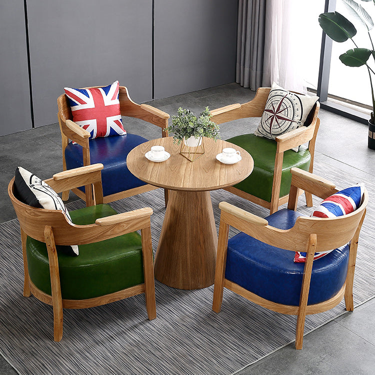 Solid Wood Brown Tone Dining Table Contemporary Pedestal Table for Dining Room Clearhalo ' dining_table' 'Dining Tables & Seating' 'Dining Tables' 'furn' 'furn_dining_table' 'Furniture' 'furniture_dining_table' 'Kitchen & Dining Furniture' 'kitchen&dining_furn' 'kitchen' 'kitchen_dining_table' 3704407