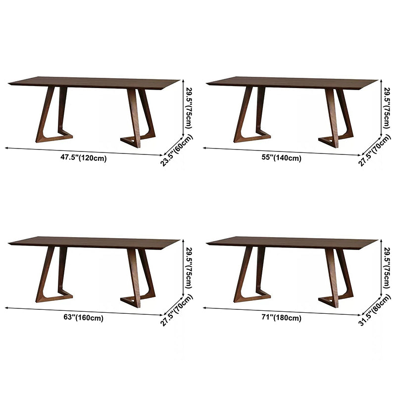Contemporary Rectangle Dining Table Pine Solid Wood Table with Double Pedestal for Dining Room Clearhalo ' dining_table' 'Dining Tables & Seating' 'Dining Tables' 'furn' 'furn_dining_table' 'Furniture' 'furniture_dining_table' 'Kitchen & Dining Furniture' 'kitchen&dining_furn' 'kitchen' 'kitchen_dining_table' 3704432