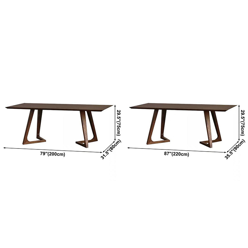 Contemporary Rectangle Dining Table Pine Solid Wood Table with Double Pedestal for Dining Room Clearhalo ' dining_table' 'Dining Tables & Seating' 'Dining Tables' 'furn' 'furn_dining_table' 'Furniture' 'furniture_dining_table' 'Kitchen & Dining Furniture' 'kitchen&dining_furn' 'kitchen' 'kitchen_dining_table' 3704433