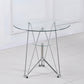 Modern Style Glass Kitchen Dining Room Table Round Table with Metal Base Clearhalo ' dining_table' 'Dining Tables & Seating' 'Dining Tables' 'furn' 'furn_dining_table' 'Furniture' 'furniture_dining_table' 'Kitchen & Dining Furniture' 'kitchen&dining_furn' 'kitchen' 'kitchen_dining_table' 3704434