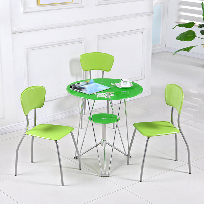 Modern Style Glass Kitchen Dining Room Table Round Table with Metal Base Clearhalo ' dining_table' 'Dining Tables & Seating' 'Dining Tables' 'furn' 'furn_dining_table' 'Furniture' 'furniture_dining_table' 'Kitchen & Dining Furniture' 'kitchen&dining_furn' 'kitchen' 'kitchen_dining_table' 3704437