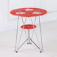 Modern Style Glass Kitchen Dining Room Table Round Table with Metal Base Red Without Chairs Clearhalo ' dining_table' 'Dining Tables & Seating' 'Dining Tables' 'furn' 'furn_dining_table' 'Furniture' 'furniture_dining_table' 'Kitchen & Dining Furniture' 'kitchen&dining_furn' 'kitchen' 'kitchen_dining_table' 3704438