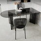 Glass Contemporary Free Form Dining Table Clear Glass Table for Dining Room Clearhalo ' dining_table' 'Dining Tables & Seating' 'Dining Tables' 'furn' 'furn_dining_table' 'Furniture' 'furniture_dining_table' 'Kitchen & Dining Furniture' 'kitchen&dining_furn' 'kitchen' 'kitchen_dining_table' 3704447