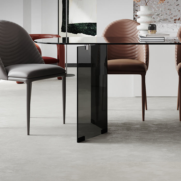 Glass Contemporary Free Form Dining Table Clear Glass Table for Dining Room Clearhalo ' dining_table' 'Dining Tables & Seating' 'Dining Tables' 'furn' 'furn_dining_table' 'Furniture' 'furniture_dining_table' 'Kitchen & Dining Furniture' 'kitchen&dining_furn' 'kitchen' 'kitchen_dining_table' 3704448