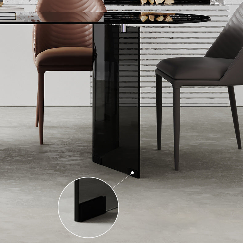 Glass Contemporary Free Form Dining Table Clear Glass Table for Dining Room Clearhalo ' dining_table' 'Dining Tables & Seating' 'Dining Tables' 'furn' 'furn_dining_table' 'Furniture' 'furniture_dining_table' 'Kitchen & Dining Furniture' 'kitchen&dining_furn' 'kitchen' 'kitchen_dining_table' 3704454
