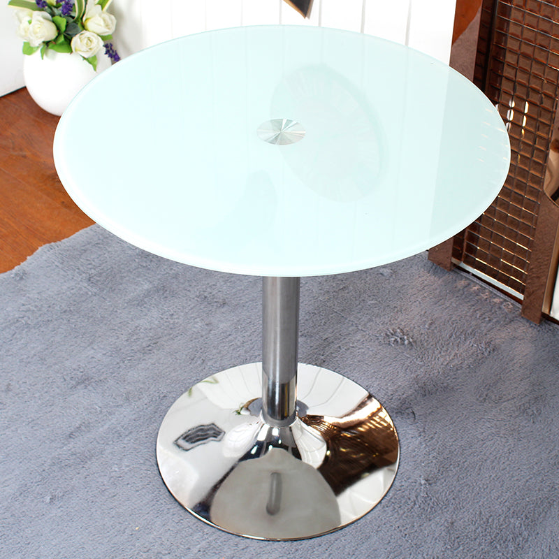 Round Tulip Base Contemporary Dining Table Three-Color Fixed Table of Glass White Without Chairs Clearhalo ' dining_table' 'Dining Tables & Seating' 'Dining Tables' 'furn' 'furn_dining_table' 'Furniture' 'furniture_dining_table' 'Kitchen & Dining Furniture' 'kitchen&dining_furn' 'kitchen' 'kitchen_dining_table' 3704459
