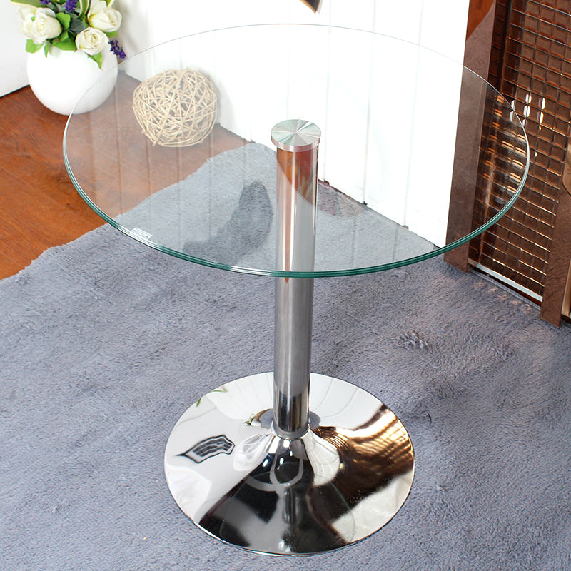 Round Tulip Base Contemporary Dining Table Three-Color Fixed Table of Glass Clear Without Chairs Clearhalo ' dining_table' 'Dining Tables & Seating' 'Dining Tables' 'furn' 'furn_dining_table' 'Furniture' 'furniture_dining_table' 'Kitchen & Dining Furniture' 'kitchen&dining_furn' 'kitchen' 'kitchen_dining_table' 3704460