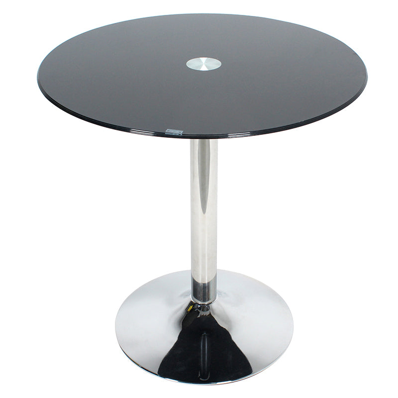 Round Tulip Base Contemporary Dining Table Three-Color Fixed Table of Glass Black Without Chairs Clearhalo ' dining_table' 'Dining Tables & Seating' 'Dining Tables' 'furn' 'furn_dining_table' 'Furniture' 'furniture_dining_table' 'Kitchen & Dining Furniture' 'kitchen&dining_furn' 'kitchen' 'kitchen_dining_table' 3704462