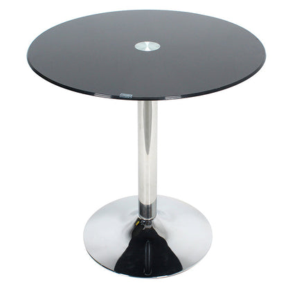 Round Tulip Base Contemporary Dining Table Three-Color Fixed Table of Glass Black Without Chairs Clearhalo ' dining_table' 'Dining Tables & Seating' 'Dining Tables' 'furn' 'furn_dining_table' 'Furniture' 'furniture_dining_table' 'Kitchen & Dining Furniture' 'kitchen&dining_furn' 'kitchen' 'kitchen_dining_table' 3704462