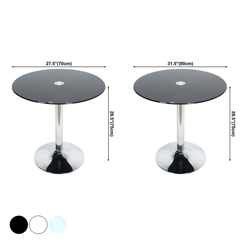 Round Tulip Base Contemporary Dining Table Three-Color Fixed Table of Glass Clearhalo ' dining_table' 'Dining Tables & Seating' 'Dining Tables' 'furn' 'furn_dining_table' 'Furniture' 'furniture_dining_table' 'Kitchen & Dining Furniture' 'kitchen&dining_furn' 'kitchen' 'kitchen_dining_table' 3704467