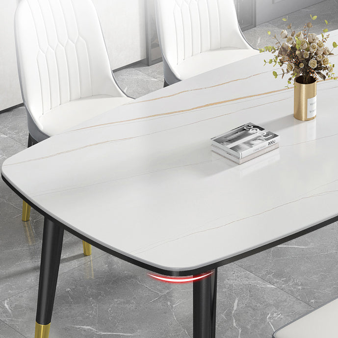 Modern Sintered Stone Standard Dining Table Rectangle Shape Dining Table for Kitchen Clearhalo ' dining_table' 'Dining Tables & Seating' 'Dining Tables' 'furn' 'furn_dining_table' 'Furniture' 'furniture_dining_table' 'Kitchen & Dining Furniture' 'kitchen&dining_furn' 'kitchen' 'kitchen_dining_table' 3704476