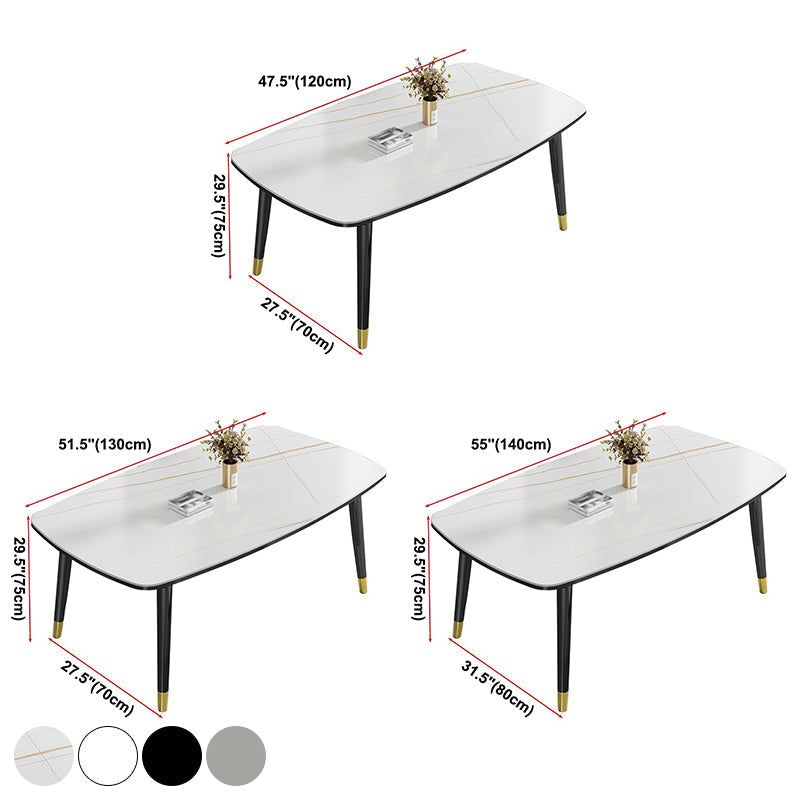 Modern Sintered Stone Standard Dining Table Rectangle Shape Dining Table for Kitchen Clearhalo ' dining_table' 'Dining Tables & Seating' 'Dining Tables' 'furn' 'furn_dining_table' 'Furniture' 'furniture_dining_table' 'Kitchen & Dining Furniture' 'kitchen&dining_furn' 'kitchen' 'kitchen_dining_table' 3704478