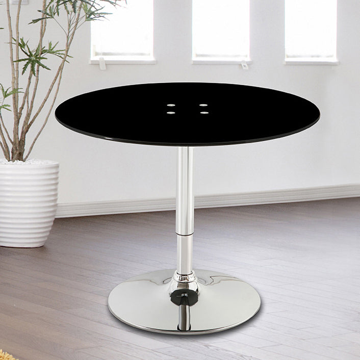Modern Round Dining Room Table Tempered Glass Table with Pedestal Base for Home Kitchen Dinner Clearhalo ' dining_table' 'Dining Tables & Seating' 'Dining Tables' 'furn' 'furn_dining_table' 'Furniture' 'furniture_dining_table' 'Kitchen & Dining Furniture' 'kitchen&dining_furn' 'kitchen' 'kitchen_dining_table' 3704485