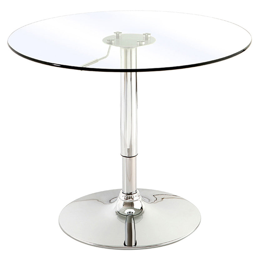 Modern Round Dining Room Table Tempered Glass Table with Pedestal Base for Home Kitchen Dinner Clear 31.5"L x 31.5"W x 29.5"H Without Chairs Clearhalo ' dining_table' 'Dining Tables & Seating' 'Dining Tables' 'furn' 'furn_dining_table' 'Furniture' 'furniture_dining_table' 'Kitchen & Dining Furniture' 'kitchen&dining_furn' 'kitchen' 'kitchen_dining_table' 3704486