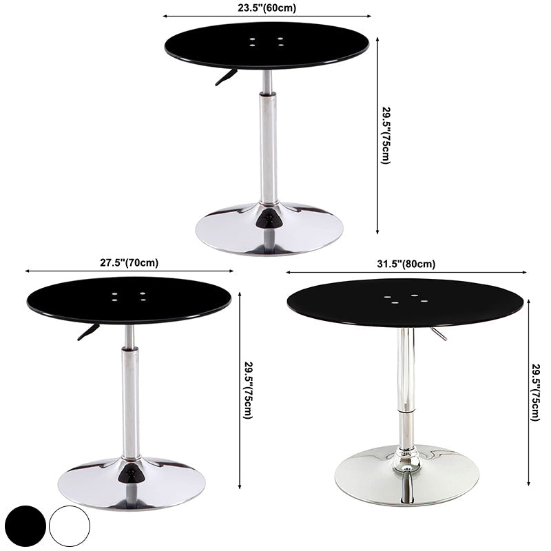 Modern Round Dining Room Table Tempered Glass Table with Pedestal Base for Home Kitchen Dinner Clearhalo ' dining_table' 'Dining Tables & Seating' 'Dining Tables' 'furn' 'furn_dining_table' 'Furniture' 'furniture_dining_table' 'Kitchen & Dining Furniture' 'kitchen&dining_furn' 'kitchen' 'kitchen_dining_table' 3704489
