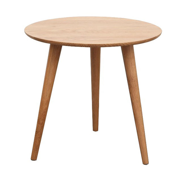 Contemporary Round Dining Table Oak Solid Wood Table with 3 Legs for Dining Room 19.7"L x 19.7"W x 19.7"H Without Chairs Clearhalo ' dining_table' 'Dining Tables & Seating' 'Dining Tables' 'furn' 'furn_dining_table' 'Furniture' 'furniture_dining_table' 'Kitchen & Dining Furniture' 'kitchen&dining_furn' 'kitchen' 'kitchen_dining_table' 3704501