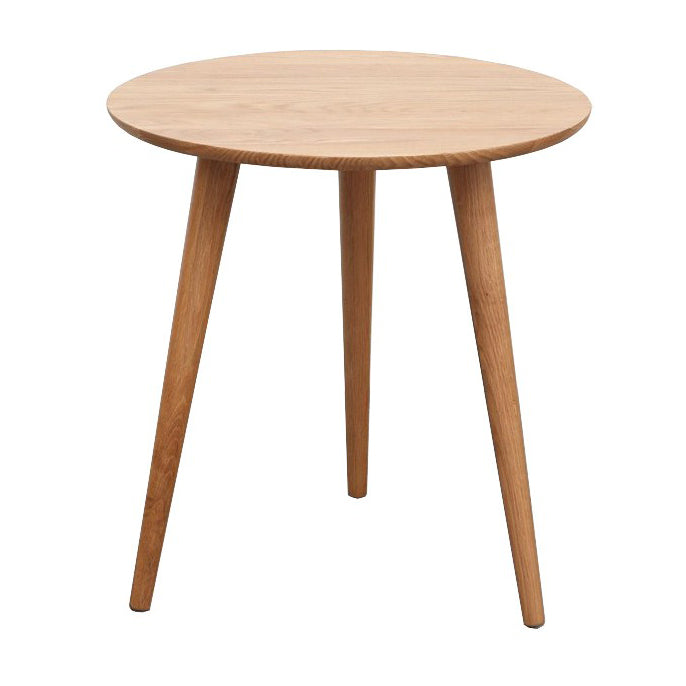 Contemporary Round Dining Table Oak Solid Wood Table with 3 Legs for Dining Room 23.6"L x 23.6"W x 24.8"H Without Chairs Clearhalo ' dining_table' 'Dining Tables & Seating' 'Dining Tables' 'furn' 'furn_dining_table' 'Furniture' 'furniture_dining_table' 'Kitchen & Dining Furniture' 'kitchen&dining_furn' 'kitchen' 'kitchen_dining_table' 3704505