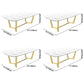 Rectangle White Sintered Stone Top Table Trestle Base Dining Table, Metal in Gold Clearhalo ' dining_table' 'Dining Tables & Seating' 'Dining Tables' 'furn' 'furn_dining_table' 'Furniture' 'furniture_dining_table' 'Kitchen & Dining Furniture' 'kitchen&dining_furn' 'kitchen' 'kitchen_dining_table' 3704517