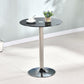Modern Style Glass Kitchen Dining Table Round Table with Tulip Base for Home Use Black 23.6"L x 23.6"W x 29.5"H Without Chairs Clearhalo ' dining_table' 'Dining Tables & Seating' 'Dining Tables' 'furn' 'furn_dining_table' 'Furniture' 'furniture_dining_table' 'Kitchen & Dining Furniture' 'kitchen&dining_furn' 'kitchen' 'kitchen_dining_table' 3704520