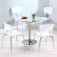 Modern Style Glass Kitchen Dining Table Round Table with Tulip Base for Home Use Clearhalo ' dining_table' 'Dining Tables & Seating' 'Dining Tables' 'furn' 'furn_dining_table' 'Furniture' 'furniture_dining_table' 'Kitchen & Dining Furniture' 'kitchen&dining_furn' 'kitchen' 'kitchen_dining_table' 3704521