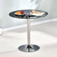 Modern Style Glass Kitchen Dining Table Round Table with Tulip Base for Home Use Black 31.5"L x 31.5"W x 29.5"H Without Chairs Clearhalo ' dining_table' 'Dining Tables & Seating' 'Dining Tables' 'furn' 'furn_dining_table' 'Furniture' 'furniture_dining_table' 'Kitchen & Dining Furniture' 'kitchen&dining_furn' 'kitchen' 'kitchen_dining_table' 3704524
