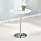 Modern Style Glass Kitchen Dining Table Round Table with Tulip Base for Home Use White 23.6"L x 23.6"W x 29.5"H Without Chairs Clearhalo ' dining_table' 'Dining Tables & Seating' 'Dining Tables' 'furn' 'furn_dining_table' 'Furniture' 'furniture_dining_table' 'Kitchen & Dining Furniture' 'kitchen&dining_furn' 'kitchen' 'kitchen_dining_table' 3704525