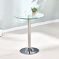 Modern Style Glass Kitchen Dining Table Round Table with Tulip Base for Home Use Clear 23.6"L x 23.6"W x 29.5"H Without Chairs Clearhalo ' dining_table' 'Dining Tables & Seating' 'Dining Tables' 'furn' 'furn_dining_table' 'Furniture' 'furniture_dining_table' 'Kitchen & Dining Furniture' 'kitchen&dining_furn' 'kitchen' 'kitchen_dining_table' 3704531
