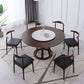 Modern Style Home Solid Wood Dining Table Round Shape Table with Single Pedestal Clearhalo ' dining_table' 'Dining Tables & Seating' 'Dining Tables' 'furn' 'furn_dining_table' 'Furniture' 'furniture_dining_table' 'Kitchen & Dining Furniture' 'kitchen&dining_furn' 'kitchen' 'kitchen_dining_table' 3704541