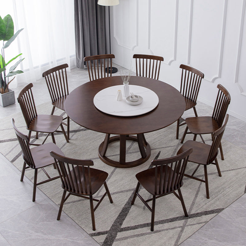 Modern Style Home Solid Wood Dining Table Round Shape Table with Single Pedestal Clearhalo ' dining_table' 'Dining Tables & Seating' 'Dining Tables' 'furn' 'furn_dining_table' 'Furniture' 'furniture_dining_table' 'Kitchen & Dining Furniture' 'kitchen&dining_furn' 'kitchen' 'kitchen_dining_table' 3704542