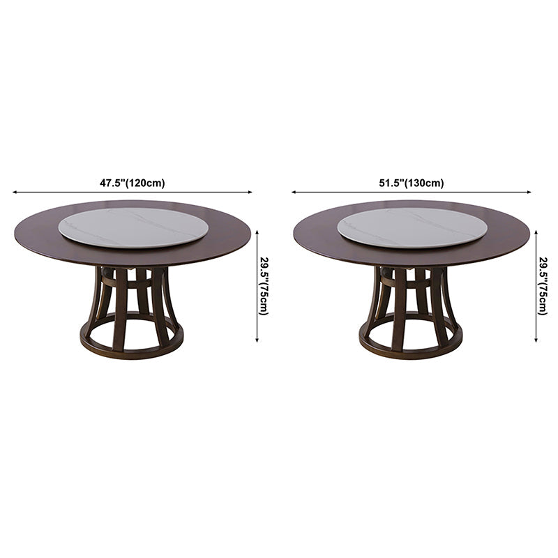 Modern Style Home Solid Wood Dining Table Round Shape Table with Single Pedestal Clearhalo ' dining_table' 'Dining Tables & Seating' 'Dining Tables' 'furn' 'furn_dining_table' 'Furniture' 'furniture_dining_table' 'Kitchen & Dining Furniture' 'kitchen&dining_furn' 'kitchen' 'kitchen_dining_table' 3704547