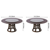 Modern Style Home Solid Wood Dining Table Round Shape Table with Single Pedestal Clearhalo ' dining_table' 'Dining Tables & Seating' 'Dining Tables' 'furn' 'furn_dining_table' 'Furniture' 'furniture_dining_table' 'Kitchen & Dining Furniture' 'kitchen&dining_furn' 'kitchen' 'kitchen_dining_table' 3704547