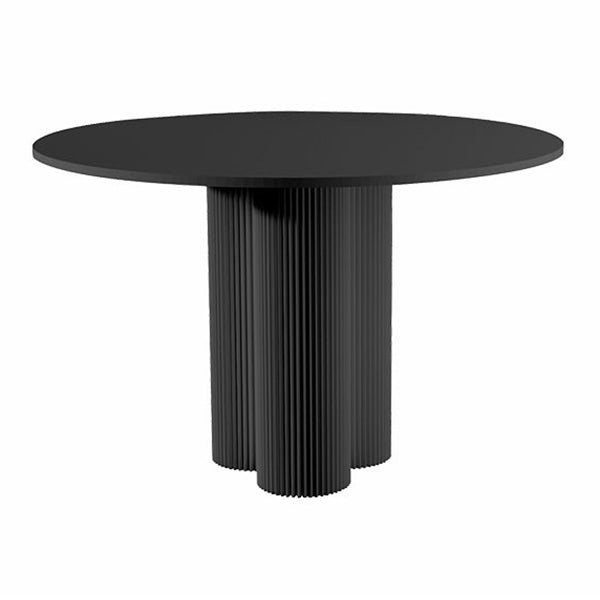 Modern Solid Wood Kitchen Dining Table Round Shape Standard Dining Table with 3 Legs Base Black Without Chairs Clearhalo ' dining_table' 'Dining Tables & Seating' 'Dining Tables' 'furn' 'furn_dining_table' 'Furniture' 'furniture_dining_table' 'Kitchen & Dining Furniture' 'kitchen&dining_furn' 'kitchen' 'kitchen_dining_table' 3704557