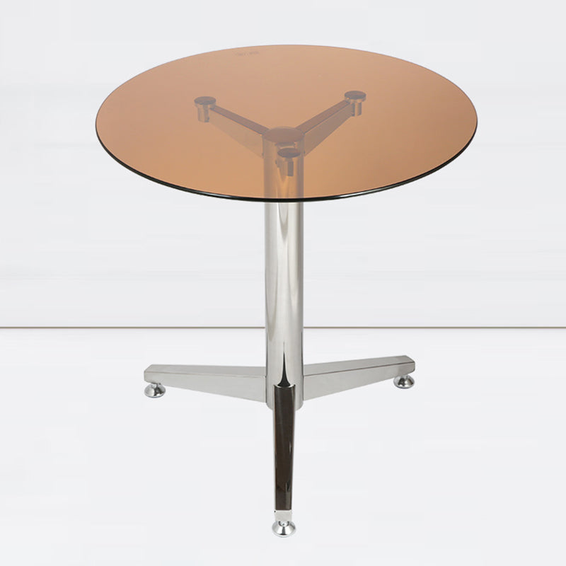 Modern Round Dining Room Table Tempered Glass Table with Pedestal Base Clearhalo ' dining_table' 'Dining Tables & Seating' 'Dining Tables' 'furn' 'furn_dining_table' 'Furniture' 'furniture_dining_table' 'Kitchen & Dining Furniture' 'kitchen&dining_furn' 'kitchen' 'kitchen_dining_table' 3704575