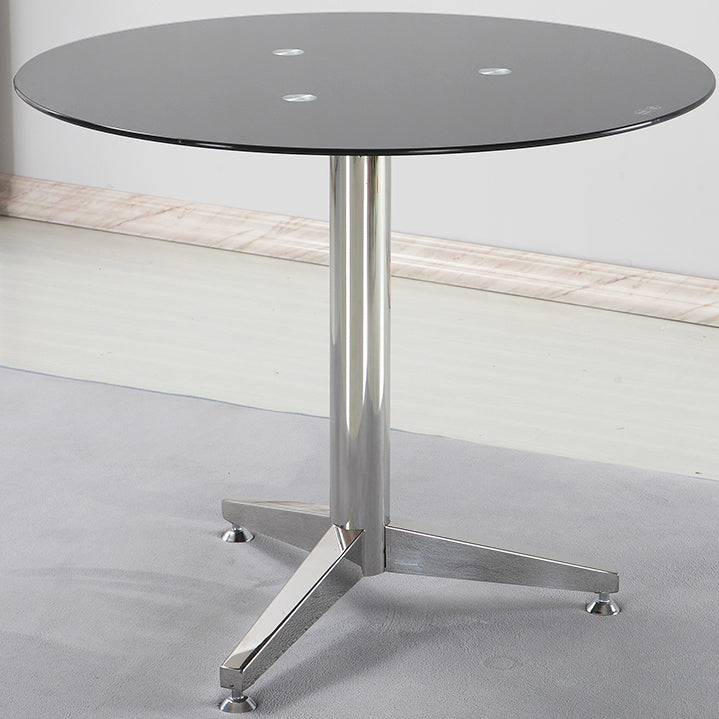 Modern Round Dining Room Table Tempered Glass Table with Pedestal Base Clearhalo ' dining_table' 'Dining Tables & Seating' 'Dining Tables' 'furn' 'furn_dining_table' 'Furniture' 'furniture_dining_table' 'Kitchen & Dining Furniture' 'kitchen&dining_furn' 'kitchen' 'kitchen_dining_table' 3704582