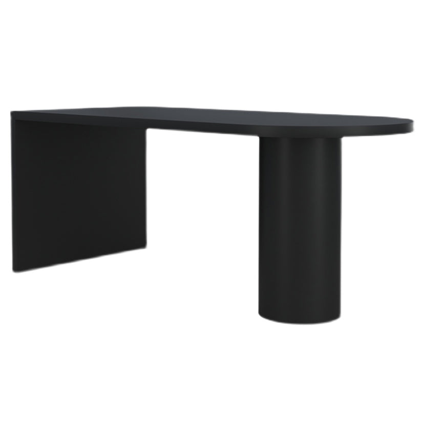Minimalist Kitchen Irregular Shape Dining Table Solid Wood Dining Table with Double Pedestal Bases Black Without Chairs Clearhalo ' dining_table' 'Dining Tables & Seating' 'Dining Tables' 'furn' 'furn_dining_table' 'Furniture' 'furniture_dining_table' 'Kitchen & Dining Furniture' 'kitchen&dining_furn' 'kitchen' 'kitchen_dining_table' 3704596