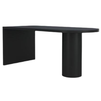 Minimalist Kitchen Irregular Shape Dining Table Solid Wood Dining Table with Double Pedestal Bases Black Without Chairs Clearhalo ' dining_table' 'Dining Tables & Seating' 'Dining Tables' 'furn' 'furn_dining_table' 'Furniture' 'furniture_dining_table' 'Kitchen & Dining Furniture' 'kitchen&dining_furn' 'kitchen' 'kitchen_dining_table' 3704596