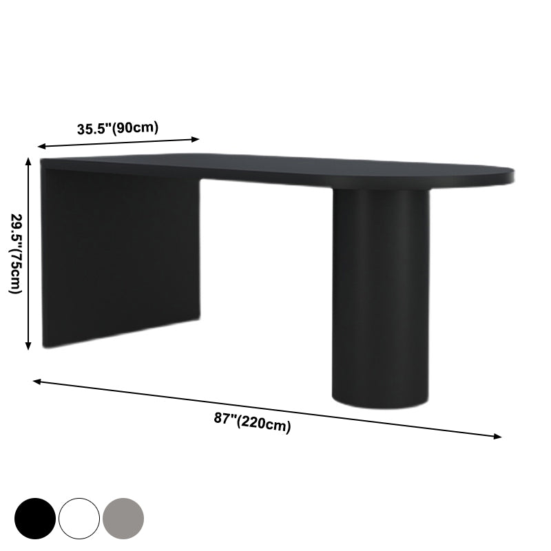 Minimalist Kitchen Irregular Shape Dining Table Solid Wood Dining Table with Double Pedestal Bases Clearhalo ' dining_table' 'Dining Tables & Seating' 'Dining Tables' 'furn' 'furn_dining_table' 'Furniture' 'furniture_dining_table' 'Kitchen & Dining Furniture' 'kitchen&dining_furn' 'kitchen' 'kitchen_dining_table' 3704601