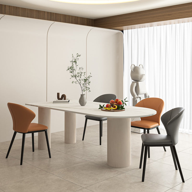 Metal Contemporary Free Form Table White Marble Top Table for Dining Room and Kitchen Clearhalo ' dining_table' 'Dining Tables & Seating' 'Dining Tables' 'furn' 'furn_dining_table' 'Furniture' 'furniture_dining_table' 'Kitchen & Dining Furniture' 'kitchen&dining_furn' 'kitchen' 'kitchen_dining_table' 3704616