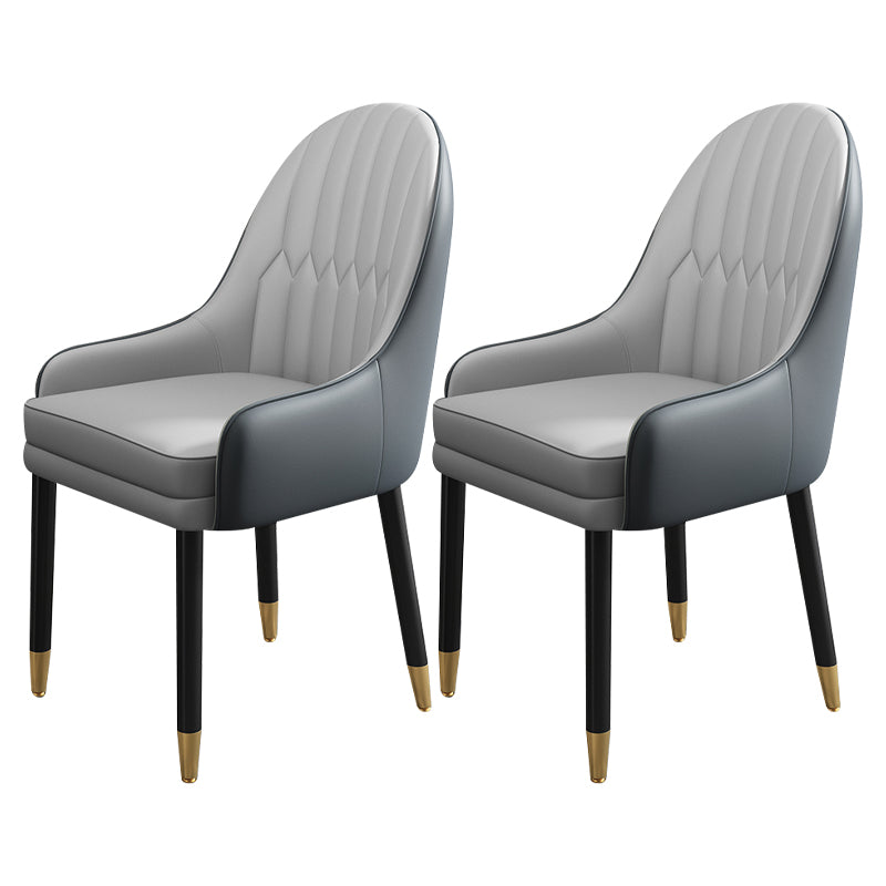 Metal Scandinavian Style Dining Chairs Dining Room Parsons Chair with Arm Light Gray 2 Piece Set Clearhalo ' kitchen&dining_furn' 'Dining Chairs' 'Dining Tables & Seating' 'dining_chair' 'furn' 'furn_dining_chair' 'Furniture' 'furniture_dining_chair' 'Kitchen & Dining Furniture' 'kitchen' 3704651