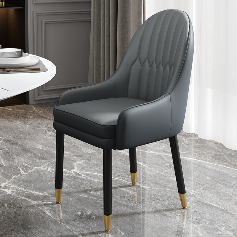 Metal Scandinavian Style Dining Chairs Dining Room Parsons Chair with Arm Gray Black 1 Piece Clearhalo ' kitchen&dining_furn' 'Dining Chairs' 'Dining Tables & Seating' 'dining_chair' 'furn' 'furn_dining_chair' 'Furniture' 'furniture_dining_chair' 'Kitchen & Dining Furniture' 'kitchen' 3704670